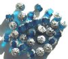 30 8mm Cathedral Aqua with Silver Ends